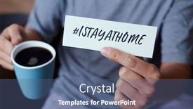  Presentation with covid - Colorful slide deck enhanced with closeup-of-a-man backdrop and a ocean colored foreground