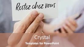  Presentation with covid - Cool new slide deck with closeup-of-a-man backdrop and a coral colored foreground