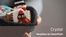  Presentation with snowman - Colorful presentation enhanced with closeup-of-a-man backdrop and a gray colored foreground