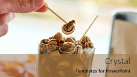  Presentation with recipe - Slides featuring closeup-of-a-man background and a coral colored foreground