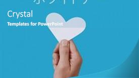  Presentation with heart - PPT theme consisting of closeup-of-a-man background and a teal colored foreground