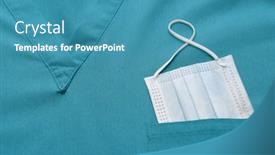  Presentation with scrubs - Slide deck with closeup-of-a-medical-scrubs background and a teal colored foreground