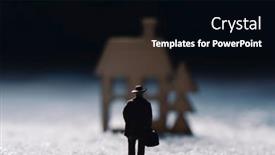  Presentation with suitcase - Amazing PPT layouts having closeup-of-a-miniature-man backdrop and a black colored foreground