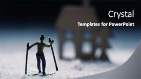  Presentation with skiing - Beautiful theme featuring closeup-of-a-miniature-skier backdrop and a black colored foreground