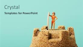  Presentation with next - Slides enhanced with closeup-of-a-miniature-woman background and a mint green colored foreground