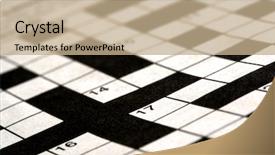  Presentation with newspaper - Audience pleasing PPT layouts consisting of closeup of a newspaper crossword backdrop and a coral colored foreground