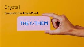  Presentation with pink - Slides with closeup-of-a-person-holding background and a gold colored foreground