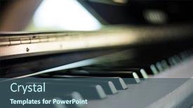  Presentation with piano keyboard - PPT layouts consisting of closeup-of-a-piano-keyboard background and a ocean colored foreground