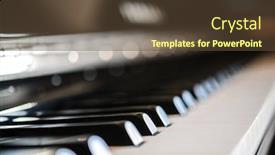  Presentation with piano keyboard - Presentation design consisting of closeup-of-a-piano-keyboard background and a tawny brown colored foreground