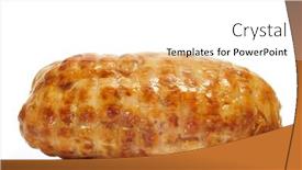  Presentation with banoffee pie cake on white - Amazing PPT theme having closeup-of-a-piece backdrop and a white colored foreground