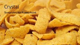  Presentation with corn - Slide deck having pile of appetizing corn chips background and a gold colored foreground
