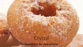  Presentation with spanish - Slides having closeup of a pile of rosquillas typical spanish donuts background and a coral colored foreground