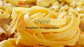  Presentation with penne pasta - Cool new theme with closeup-of-a-pile backdrop and a yellow colored foreground
