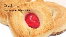  Presentation with polvorones - Slides having pile of mantecados and polvorones background and a yellow colored foreground