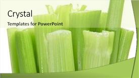  Presentation with celery - Colorful slides enhanced with closeup-of-a-pile backdrop and a blonde colored foreground