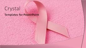  Presentation with pink ribbon breast awareness - PPT theme having closeup-of-a-pink-awareness background and a lemonade colored foreground