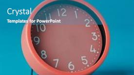 Presentation with blue pink - Presentation theme enhanced with closeup-of-a-pink-clock and a teal colored foreground