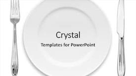 Presentation with dinner - Theme with closeup of a place setting background and a white colored foreground