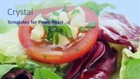  Presentation with tomato - Theme consisting of closeup-of-a-plate background and a sky blue colored foreground