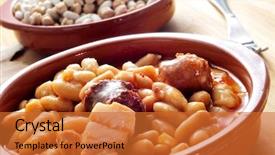  Presentation with spanish - Slide deck with pork beans - closeup of a plate background and a red colored foreground