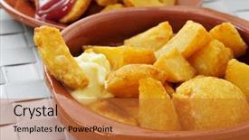  Presentation with hot sauce - Beautiful PPT theme featuring closeup-of-a-plate backdrop and a red colored foreground