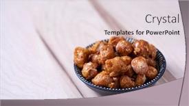 Presentation with macadamia nuts - Cool new PPT theme with closeup-of-a-plate backdrop and a light gray colored foreground