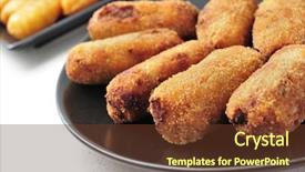  Presentation with spanish - Amazing presentation design having closeup of a plate with croquetas spanish croquettes backdrop and a tawny brown colored foreground