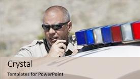  Presentation with police - Presentation design consisting of united mexican states flag background and a coral colored foreground