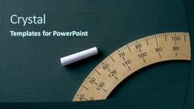  Presentation with dark green - Colorful presentation design enhanced with closeup-of-a-protractor backdrop and a ocean colored foreground