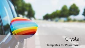  Presentation with rainbow flag - Audience pleasing presentation theme consisting of closeup of a rainbow flag backdrop and a light gray colored foreground