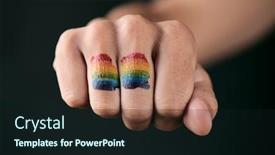  Presentation with rainbow flag - Cool new theme with closeup-of-a-rainbow-flag backdrop and a wine colored foreground