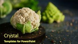  Presentation with cauliflower - Cool new slide deck with closeup-of-a-raw-baby backdrop and a wine colored foreground