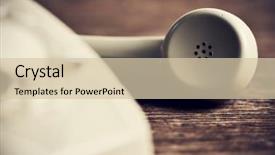  Presentation with telephone - Cool new presentation theme with closeup of a retro rotary backdrop and a soft green colored foreground