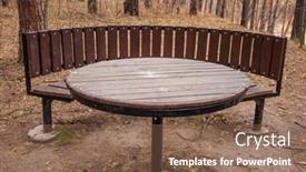  Presentation with pine trees - PPT theme having closeup-of-a-rustic background and a violet colored foreground