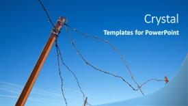  Presentation with barbed wire fence prison concept - Beautiful slide deck featuring closeup-of-a-rusty-barbed backdrop and a ocean colored foreground