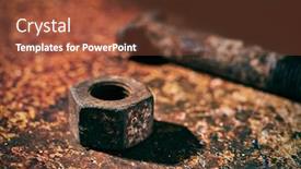  Presentation with nut - Amazing slide deck having closeup-of-a-rusty-nut backdrop and a tawny brown colored foreground