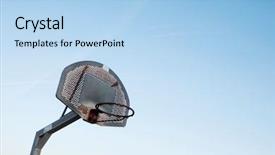  Presentation with basketball blue - Slide deck having closeup of a rusty outdoors background and a light blue colored foreground