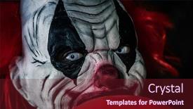  Presentation with evil - Audience pleasing presentation theme consisting of closeup-of-a-scary-evil backdrop and a tawny brown colored foreground