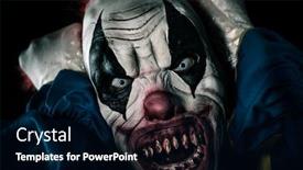  Presentation with evil - Presentation theme featuring closeup-of-a-scary-evil background and a black colored foreground