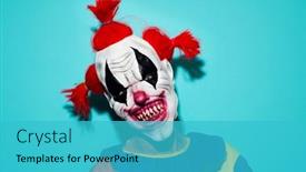  Presentation with red white blue - PPT theme consisting of closeup-of-a-scary-evil background and a teal colored foreground