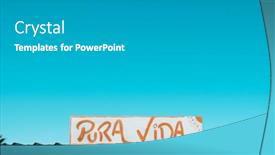  Presentation with blue sky - Slide deck with closeup-of-a-sign background and a light gray colored foreground