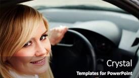 Presentation with driver - PPT theme with closeup-of-a-smiling-woman background and a black colored foreground