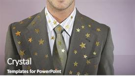  Presentation with gold stars - Theme featuring businessman with many gold star background and a dark gray colored foreground