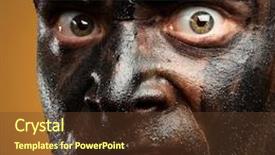  Presentation with orange 1950s - Beautiful theme featuring closeup of a soldier backdrop and a tawny brown colored foreground