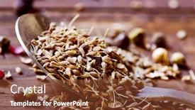  Presentation with seeds - Slide deck with closeup-of-a-spoon-full background and a tawny brown colored foreground