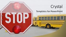  Presentation with parking lot - Colorful presentation theme enhanced with closeup of a stop sign backdrop and a white colored foreground