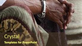  Presentation with hindu - Amazing PPT theme having closeup-of-a-strong-hands backdrop and a tawny brown colored foreground