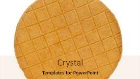  Presentation with biscuit - PPT theme with closeup-of-a-stroopkoeken-dutch background and a gold colored foreground