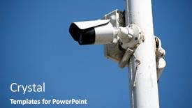  Presentation with surveillance - Amazing theme having closeup-of-a-surveillance-camera backdrop and a teal colored foreground