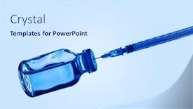  Presentation with vaccine - Beautiful PPT layouts featuring closeup-of-a-syringe backdrop and a sky blue colored foreground